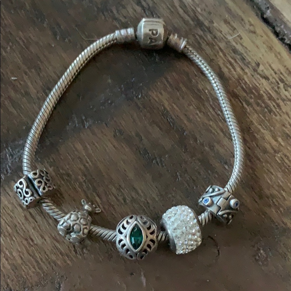 Pandora bracelet with charms